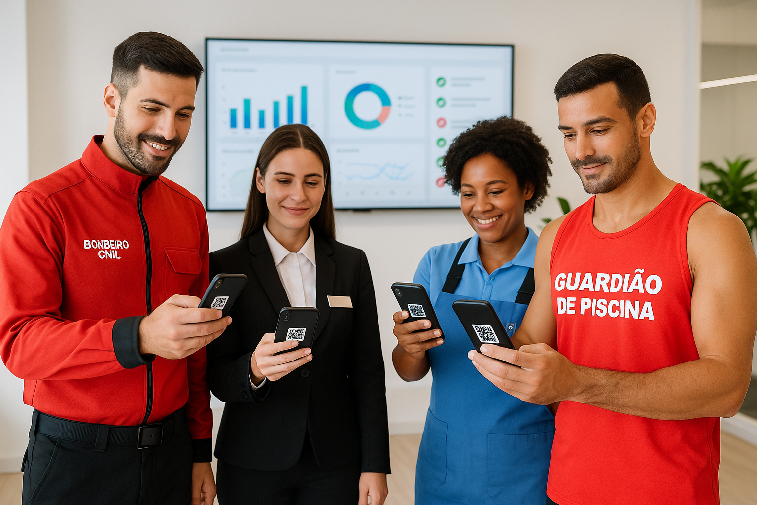 Equipe RED + GROUP com inspeções por QR Code
